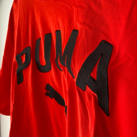 Puma Men’s Red Embroidered Logo Tee - Picture 2 of 4
